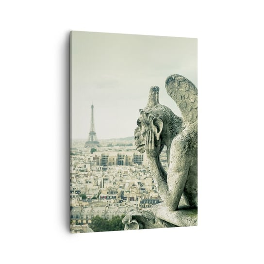 Obraz na płótnie - Paryskie pogaduchy - 50x70cm - Miasto Paryż Katedra Notre-Dame - Nowoczesny Canvas obraz do salonu do sypialni ARTTOR ARTTOR
