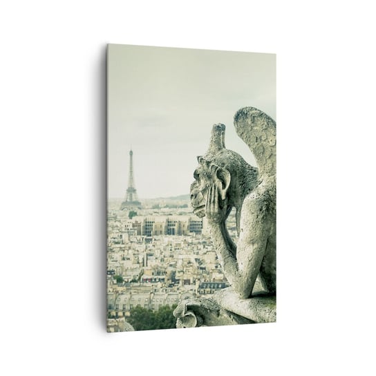 Obraz na płótnie - Paryskie pogaduchy - 80x120cm - Miasto Paryż Katedra Notre-Dame - Nowoczesny obraz na ścianę do salonu do sypialni ARTTOR ARTTOR