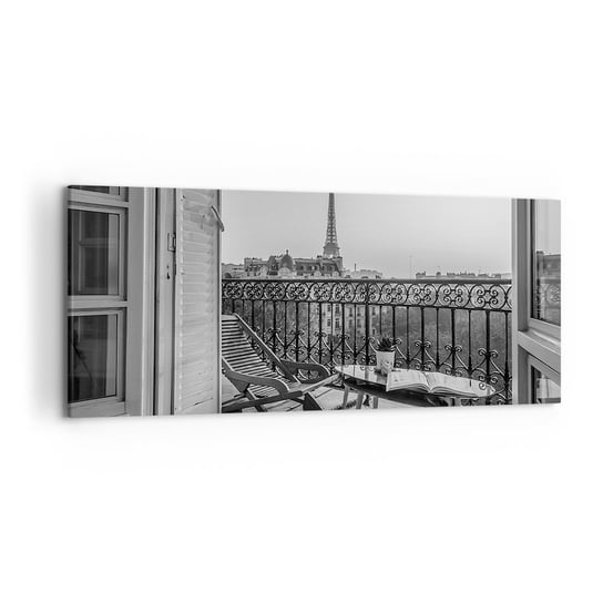 Obraz na płótnie - Paryskie popołudnie - 120x50cm - Miasto Paryż Architektura - Nowoczesny obraz na ścianę do salonu do sypialni ARTTOR ARTTOR