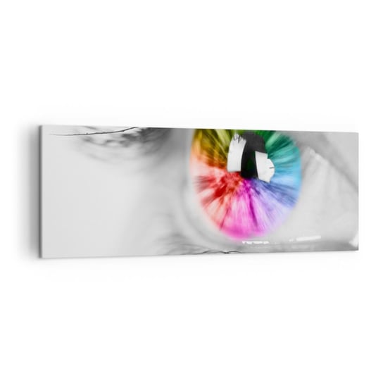 Obraz na płótnie - Patrzeć na świat kolorowo - 140x50cm - Abstrakcja Kolorowe Oko 3D - Nowoczesny Canvas obraz do salonu do sypialni ARTTOR ARTTOR
