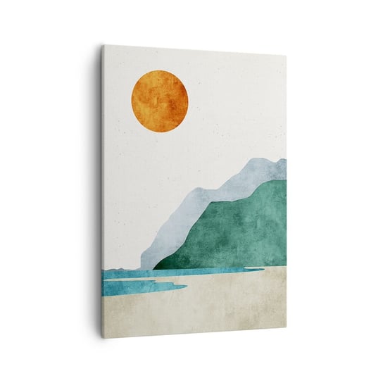 Obraz na płótnie - Pejzaż jak należy - 50x70cm - Słońce Pejzaż Plaża - Nowoczesny Canvas obraz do salonu do sypialni ARTTOR ARTTOR