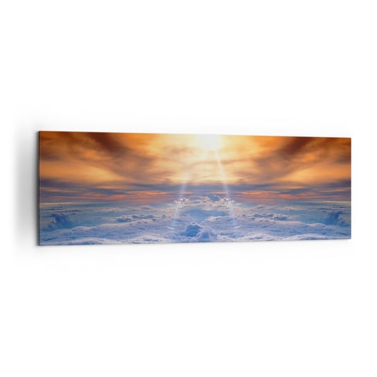 Obraz na płótnie - Pejzaż mistyczny - 160x50cm - Krajobraz Chmury Promienie Słońca - Nowoczesny foto obraz w ramie do salonu do sypialni ARTTOR ARTTOR