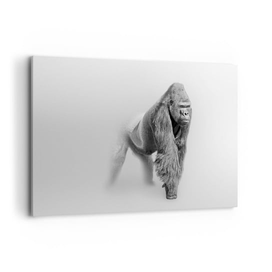 Obraz na płótnie - Pewny swej siły - 120x80cm - Zwierzęta Goryl Małpa - Nowoczesny obraz na ścianę do salonu do sypialni ARTTOR ARTTOR