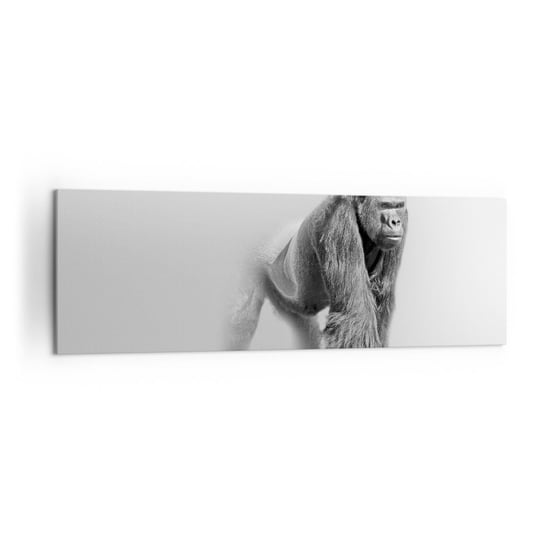Obraz na płótnie - Pewny swej siły - 160x50cm - Zwierzęta Goryl Małpa - Nowoczesny foto obraz w ramie do salonu do sypialni ARTTOR ARTTOR