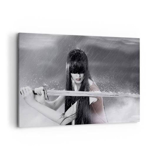 Obraz na płótnie - Piękna i niebezpieczna - 120x80 cm - Obraz nowoczesny - Kobieta, Miecz, Militaria, Sztuki Walki, Japonia - AA120x80-2261 ARTTOR