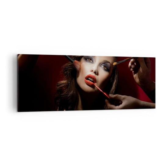 Obraz na płótnie - Piękna rozmarzona - 140x50cm - Kobieta Makijaż Aktorka - Nowoczesny Canvas obraz do salonu do sypialni ARTTOR ARTTOR
