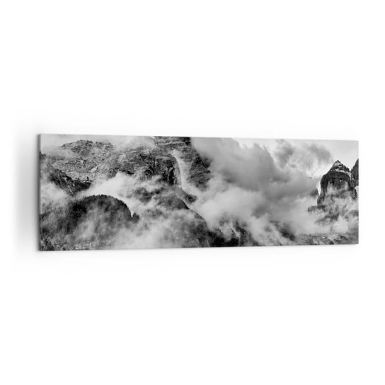 Obraz na płótnie - Piękne i okrutne - 160x50 cm - Obraz nowoczesny - Krajobraz, Alpy, Góry, Natura, Czarno-Biały - AB160x50-3664 ARTTOR