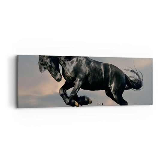 Obraz na płótnie - Piękny i wolny - 90x30cm - Zwierzęta Koń Krajobraz - Nowoczesny Canvas obraz do salonu do sypialni ARTTOR ARTTOR