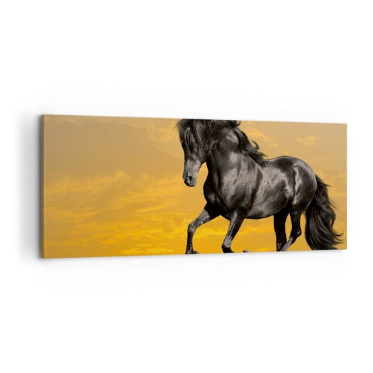 Obraz na płótnie - Piękny, wolny i dziki - 120x50cm - Zwierzęta Koń Krajobraz - Nowoczesny obraz na ścianę do salonu do sypialni ARTTOR ARTTOR
