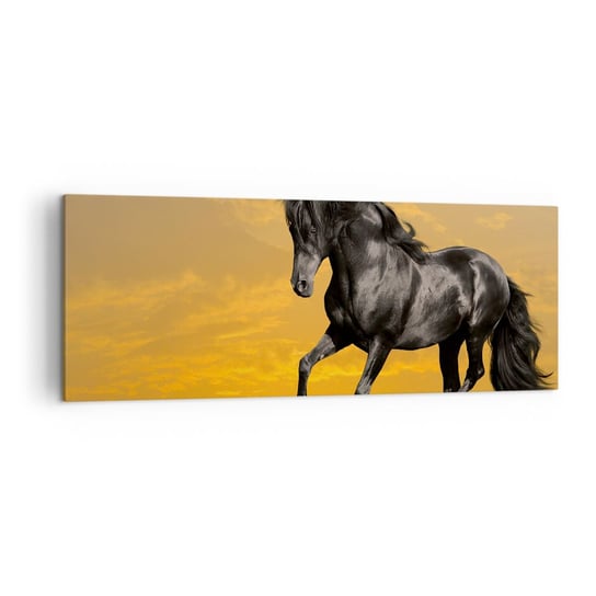 Obraz na płótnie - Piękny, wolny i dziki - 140x50cm - Zwierzęta Koń Krajobraz - Nowoczesny Canvas obraz do salonu do sypialni ARTTOR ARTTOR