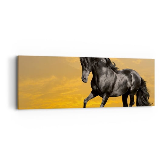 Obraz na płótnie - Piękny, wolny i dziki - 90x30cm - Zwierzęta Koń Krajobraz - Nowoczesny Canvas obraz do salonu do sypialni ARTTOR ARTTOR