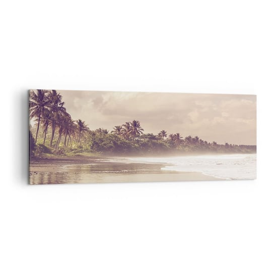 Obraz na płótnie - Pieszczota fal - 140x50cm - Krajobraz Plaża Morze - Nowoczesny Canvas obraz do salonu do sypialni ARTTOR ARTTOR