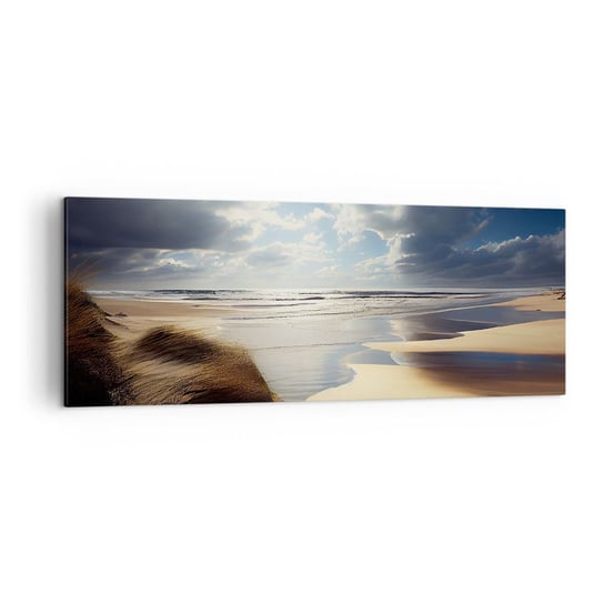 Obraz na płótnie - Plaża, dzika plaża - 140x50cm - Plaża Morze Wydmy - Nowoczesny Canvas obraz do salonu do sypialni ARTTOR ARTTOR
