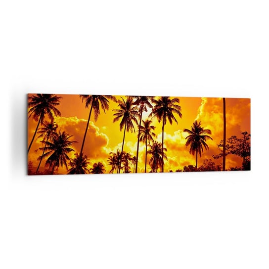 Obraz na płótnie - Płoną góry, płoną lasy - 160x50cm - Palmy Tropiki Słońce - Nowoczesny foto obraz w ramie do salonu do sypialni ARTTOR ARTTOR