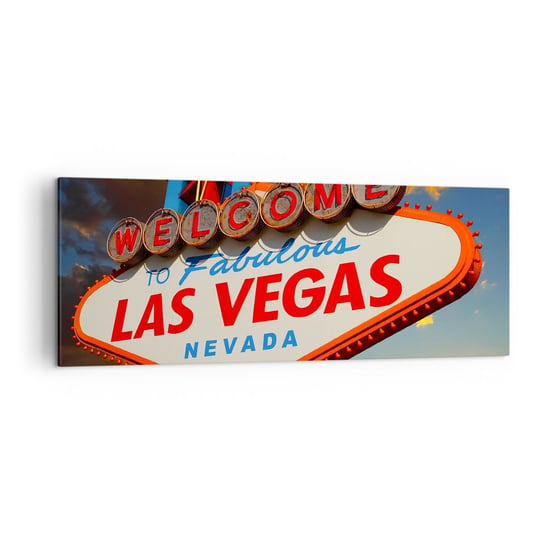 Obraz na płótnie - Po uśmiech losu - 140x50cm - Podróże Las Vegas Miasto - Nowoczesny Canvas obraz do salonu do sypialni ARTTOR ARTTOR