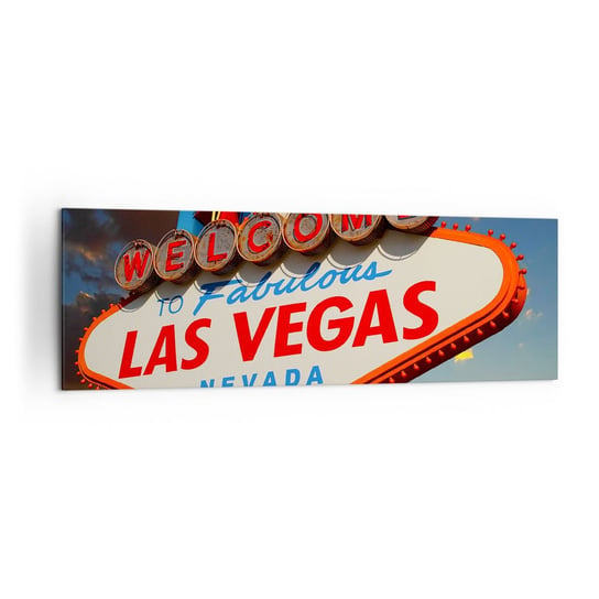 Obraz na płótnie - Po uśmiech losu - 160x50cm - Podróże Las Vegas Miasto - Nowoczesny foto obraz w ramie do salonu do sypialni ARTTOR ARTTOR