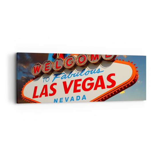 Obraz na płótnie - Po uśmiech losu - 90x30cm - Podróże Las Vegas Miasto - Nowoczesny Canvas obraz do salonu do sypialni ARTTOR ARTTOR