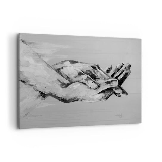 Obraz na płótnie - Początek… - 120x80cm - Dłonie Ręka Abstrakcja - Nowoczesny obraz na ścianę do salonu do sypialni ARTTOR ARTTOR