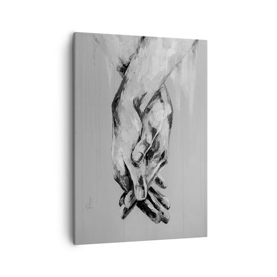 Obraz na płótnie - Początek… - 50x70cm - Dłonie Ręka Abstrakcja - Nowoczesny Canvas obraz do salonu do sypialni ARTTOR ARTTOR
