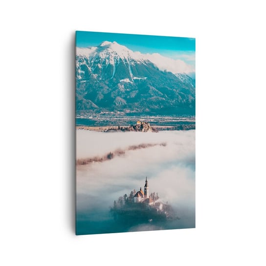 Obraz na płótnie - Początek baśni - 80x120cm - Krajobraz Słowenia Góry - Nowoczesny obraz na ścianę do salonu do sypialni ARTTOR ARTTOR