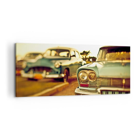 Obraz na płótnie - Poczekamy, zobaczymy - 120x50cm - Samochód Kuba Motoryzacja - Nowoczesny obraz na ścianę do salonu do sypialni ARTTOR ARTTOR
