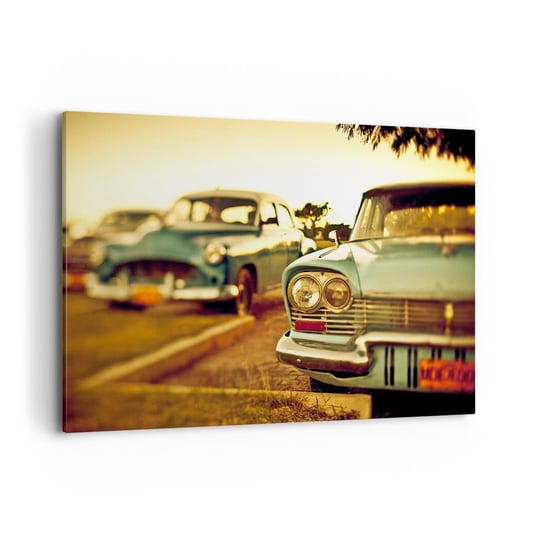 Obraz na płótnie - Poczekamy, zobaczymy - 120x80cm - Samochód Kuba Motoryzacja - Nowoczesny obraz na ścianę do salonu do sypialni ARTTOR ARTTOR