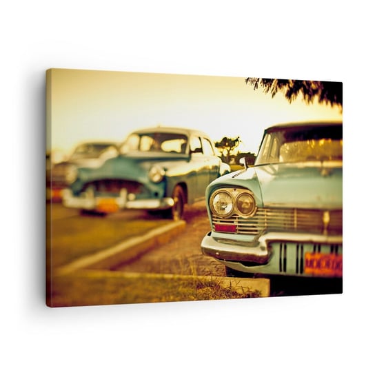 Obraz na płótnie - Poczekamy, zobaczymy - 70x50cm - Samochód Kuba Motoryzacja - Nowoczesny Canvas obraz do salonu do sypialni ARTTOR ARTTOR