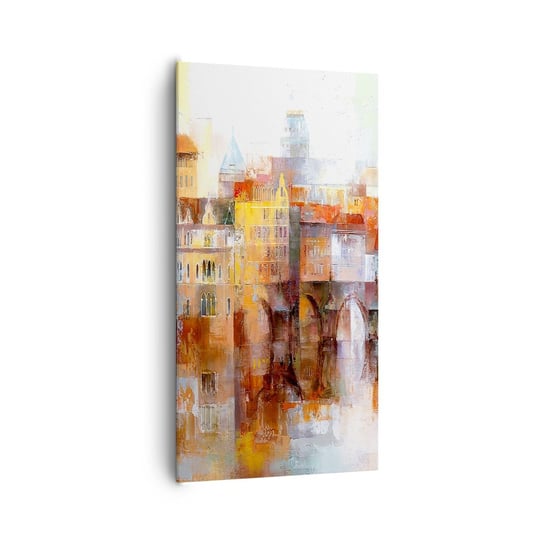 Obraz na płótnie - Pod mostem też pięknie - 65x120 cm - Obraz nowoczesny - Miasto, Praga, Architektura, Sztuka, Czechy - PA65x120-3476 ARTTOR