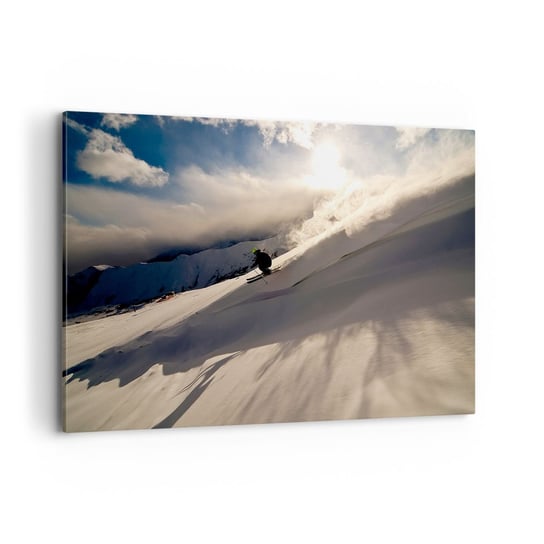 Obraz na płótnie - Podjęte wyzwanie gór - 100x70cm - Sport I Hobby Góry Alpy - Nowoczesny foto obraz w ramie do salonu do sypialni ARTTOR ARTTOR