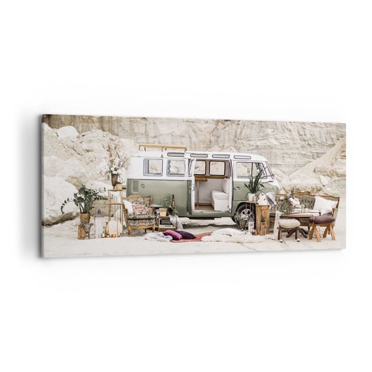 Obraz na płótnie - Podróż czas zacząć - 120x50cm - Kamper Samochód Podróż - Nowoczesny obraz na ścianę do salonu do sypialni ARTTOR ARTTOR