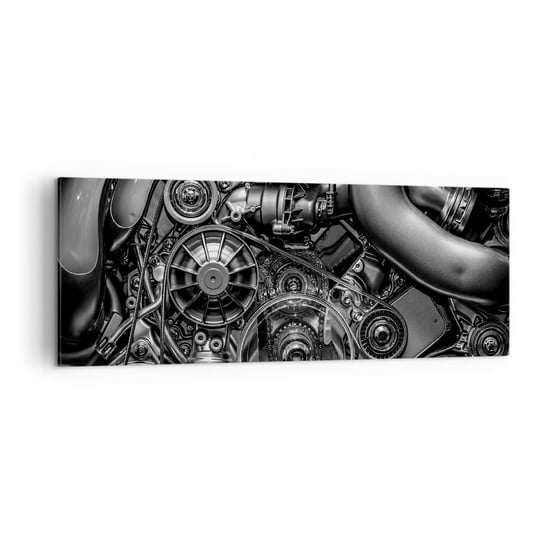 Obraz na płótnie - Poezja mechaniki - 140x50cm - Silnik Mechanik Metal - Nowoczesny Canvas obraz do salonu do sypialni ARTTOR ARTTOR