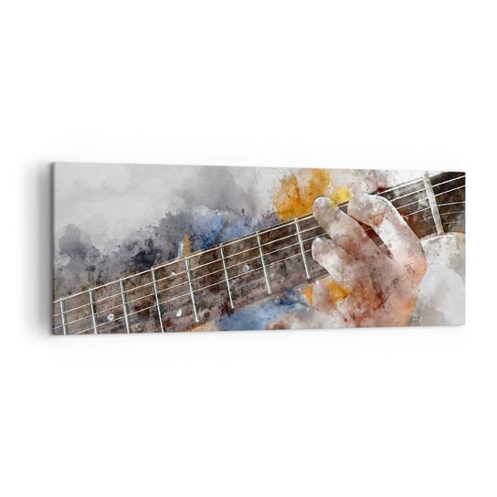 Obraz na płótnie - Poezja między strunami - 140x50cm - Muzyka Gitara Grafika - Nowoczesny Canvas obraz do salonu do sypialni ARTTOR ARTTOR