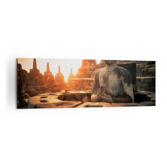 Obraz na płótnie - Pogoda wielkiej mądrości - 160x50cm - Azja Budda Borobudur - Nowoczesny foto obraz w ramie do salonu do sypialni ARTTOR ARTTOR