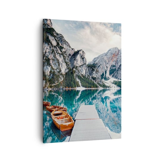 Obraz na płótnie - Pokażemy ci piękno - 50x70cm - Krajobraz Góry Alpy - Nowoczesny Canvas obraz do salonu do sypialni ARTTOR ARTTOR