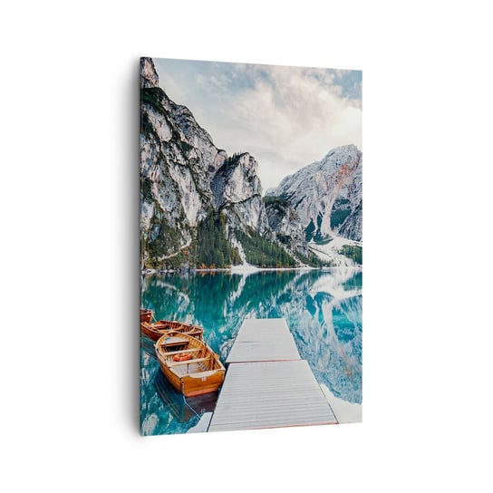Obraz na płótnie - Pokażemy ci piękno - 80x120cm - Krajobraz Góry Alpy - Nowoczesny obraz na ścianę do salonu do sypialni ARTTOR ARTTOR