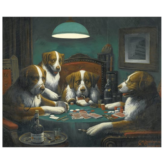 Obraz na płótnie - Poker Game - Cassius Marcellus Coolidge - Dekoracje ścienne cm. 50x60 Legendarte