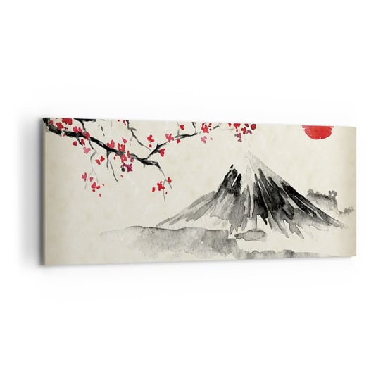 Obraz na płótnie - Pokochaj Japonię - 120x50cm - Krajobraz Fudżi Wulkan - Nowoczesny obraz na ścianę do salonu do sypialni ARTTOR ARTTOR