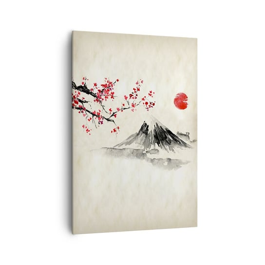 Obraz na płótnie - Pokochaj Japonię - 70x100cm - Krajobraz Fudżi Wulkan - Nowoczesny foto obraz w ramie do salonu do sypialni ARTTOR ARTTOR