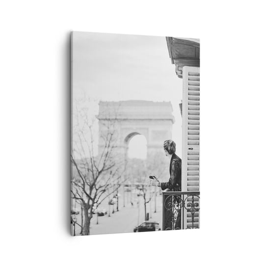 Obraz na płótnie - Pokój z widokiem - 50x70cm - Łuk Triumfalny Paryż Architektura - Nowoczesny Canvas obraz do salonu do sypialni ARTTOR ARTTOR