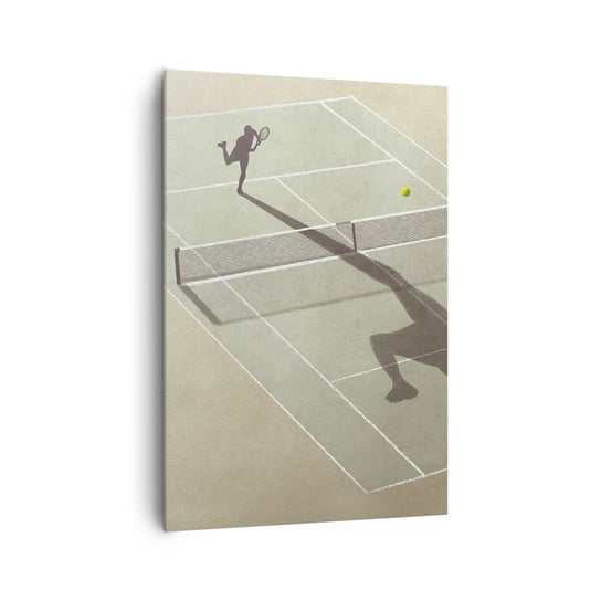 Obraz na płótnie - Pokonać siebie - 70x100cm - Tenis Korty Sport - Nowoczesny foto obraz w ramie do salonu do sypialni ARTTOR ARTTOR