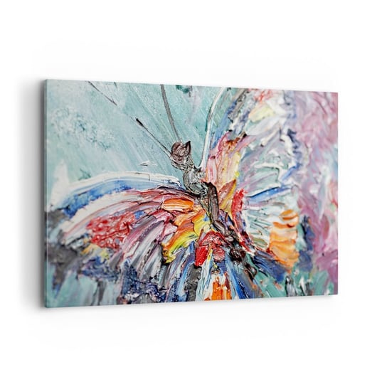 Obraz na płótnie - Pomalowany przez naturę - 100x70cm - Abstrakcja Motyl Sztuka - Nowoczesny foto obraz w ramie do salonu do sypialni ARTTOR ARTTOR