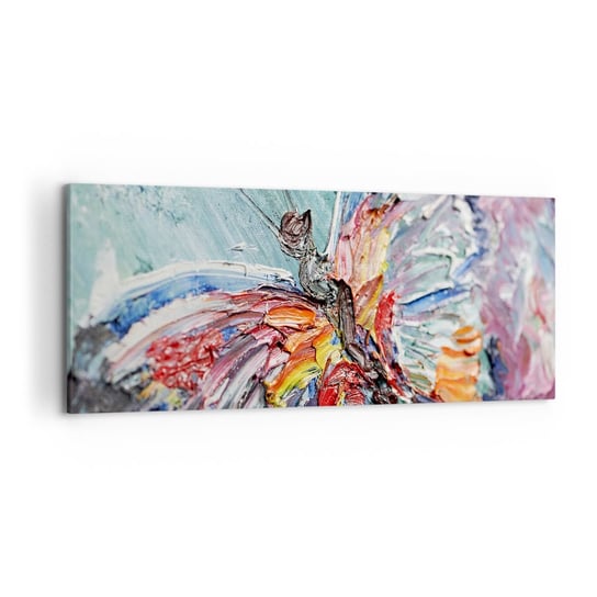 Obraz na płótnie - Pomalowany przez naturę - 120x50cm - Abstrakcja Motyl Sztuka - Nowoczesny obraz na ścianę do salonu do sypialni ARTTOR ARTTOR