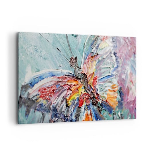 Obraz na płótnie - Pomalowany przez naturę - 120x80cm - Abstrakcja Motyl Sztuka - Nowoczesny obraz na ścianę do salonu do sypialni ARTTOR ARTTOR