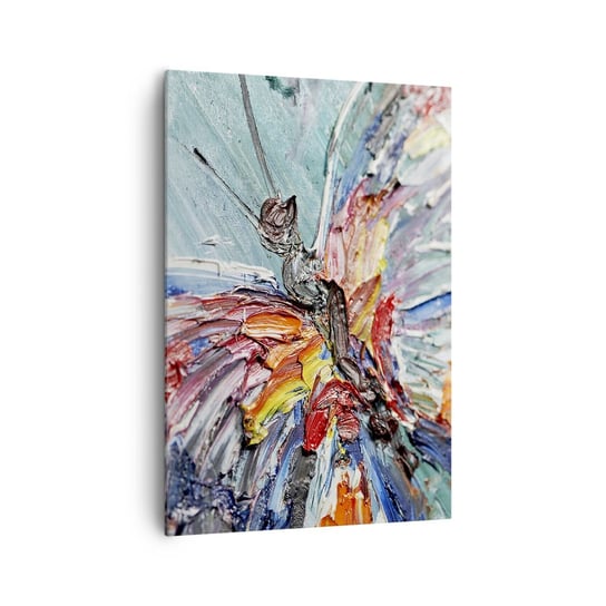 Obraz na płótnie - Pomalowany przez naturę - 70x100cm - Abstrakcja Motyl Sztuka - Nowoczesny foto obraz w ramie do salonu do sypialni ARTTOR ARTTOR