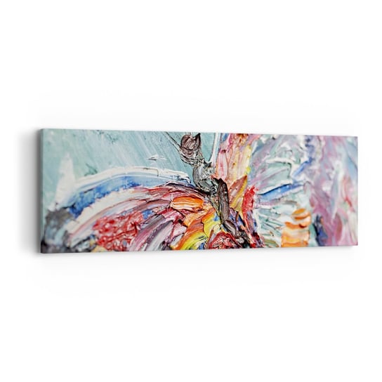 Obraz na płótnie - Pomalowany przez naturę - 90x30cm - Abstrakcja Motyl Sztuka - Nowoczesny Canvas obraz do salonu do sypialni ARTTOR ARTTOR