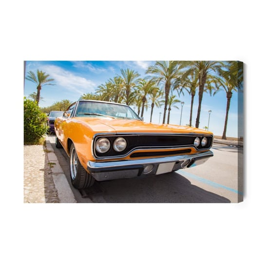 Obraz Na Płótnie Pomarańczowy Amerykański Samochód 100x70 Inna marka