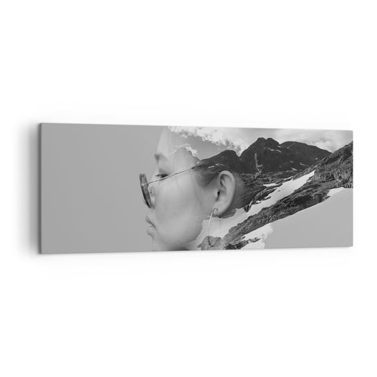 Obraz na płótnie - Portret górny i chmurny - 140x50cm - Abstrakcja Głowa Kobiety Fantasy - Nowoczesny Canvas obraz do salonu do sypialni ARTTOR ARTTOR