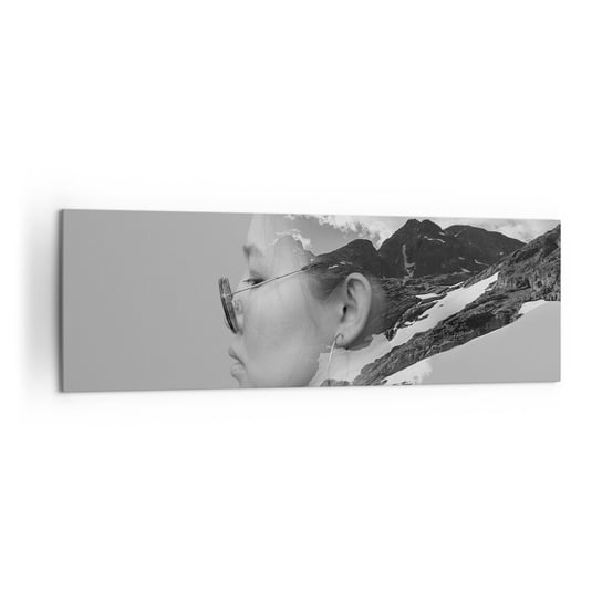 Obraz na płótnie - Portret górny i chmurny - 160x50cm - Abstrakcja Głowa Kobiety Fantasy - Nowoczesny foto obraz w ramie do salonu do sypialni ARTTOR ARTTOR