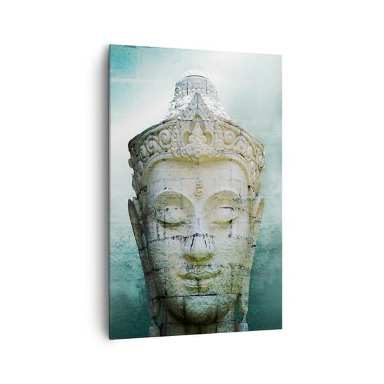 Obraz na płótnie - Poszukując światła - 80x120cm - Budda Posąg Buddy Azja - Nowoczesny obraz na ścianę do salonu do sypialni ARTTOR ARTTOR