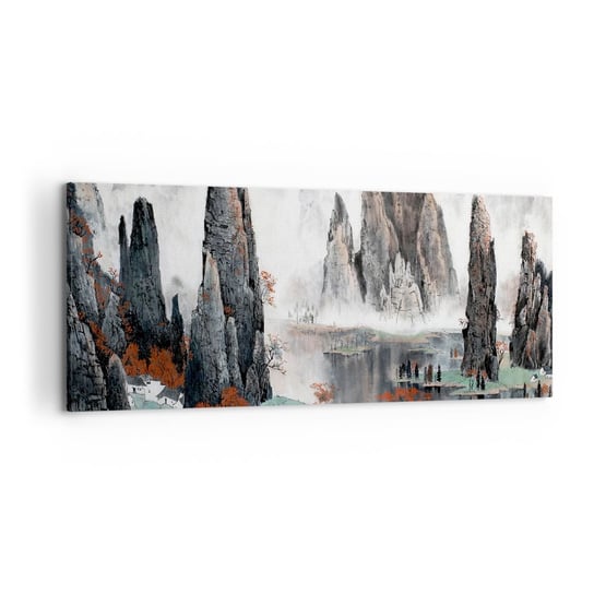 Obraz na płótnie - Potężni opiekunowie - 120x50cm - Abstrakcja Fantasy Krajobraz - Nowoczesny obraz na ścianę do salonu do sypialni ARTTOR ARTTOR
